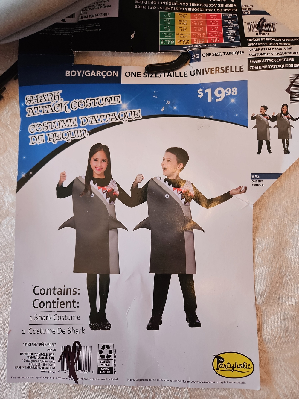 Shark Attack Kids Halloween Costume — Black and Gray O/S, NWT, 2 Available